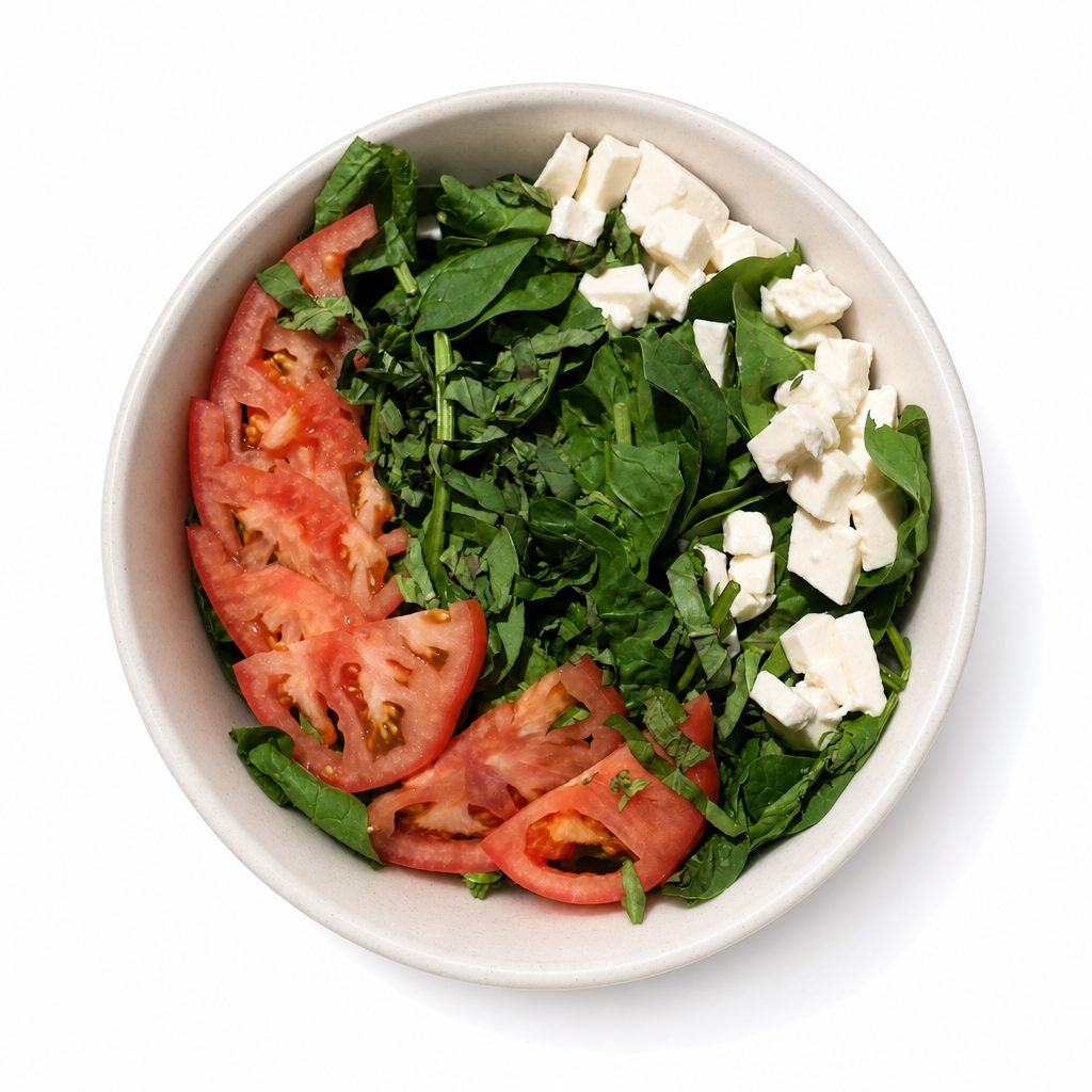 Side Spinach Caprese Salad.